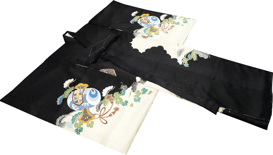 お宮参り 着物 男の子 男児祝着 正絹のしめ 初着 新品d32066