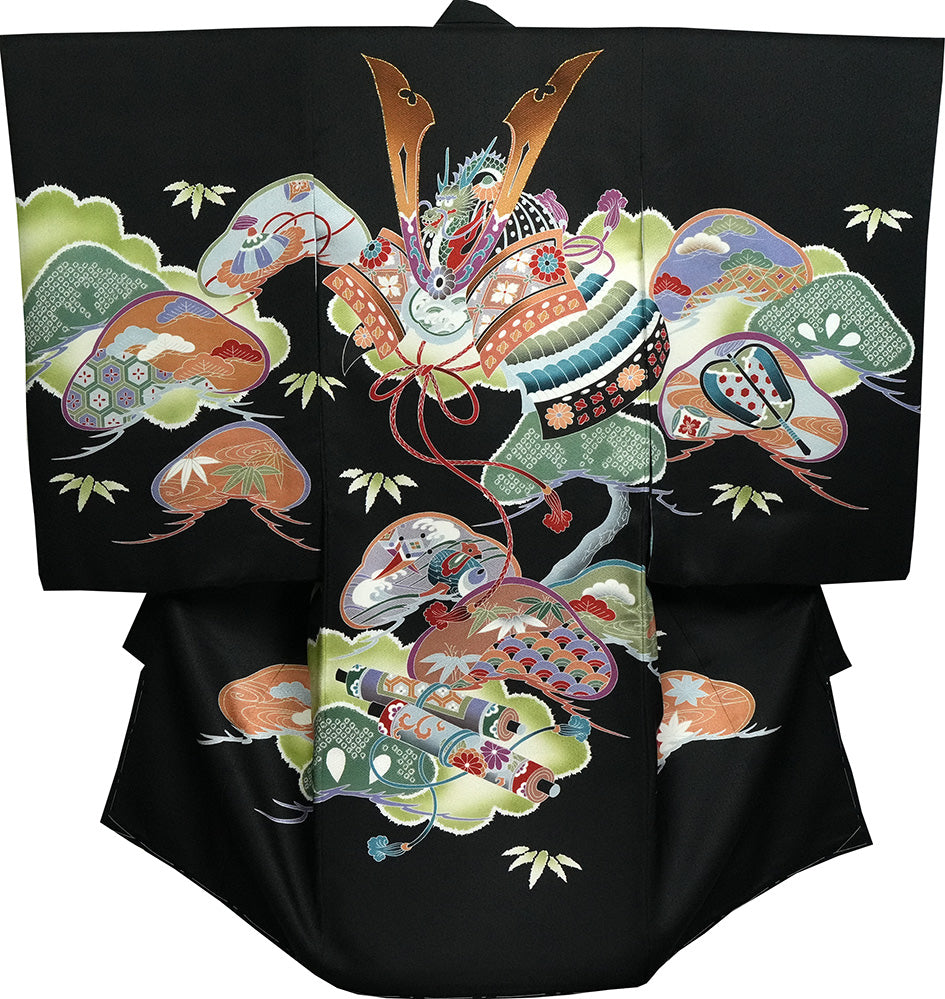 お宮参り 着物 男の子 男児祝着 正絹のしめ 初着 新品d53010