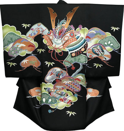 お宮参り 着物 男の子 男児祝着 正絹のしめ 初着 新品d53010