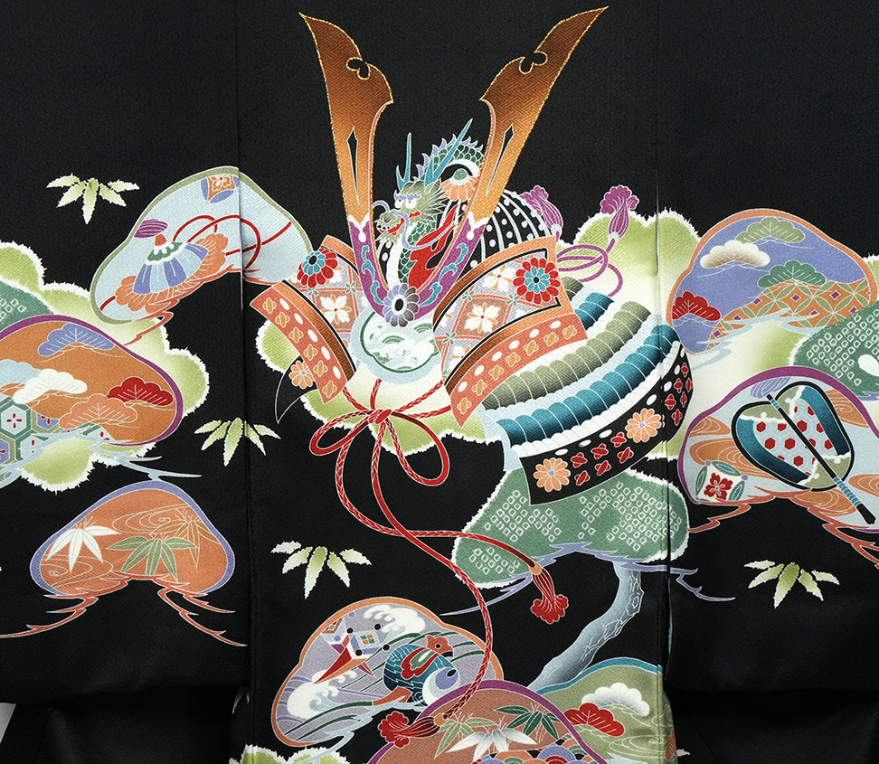 お宮参り 着物 男の子 男児祝着 正絹のしめ 初着 新品d53010