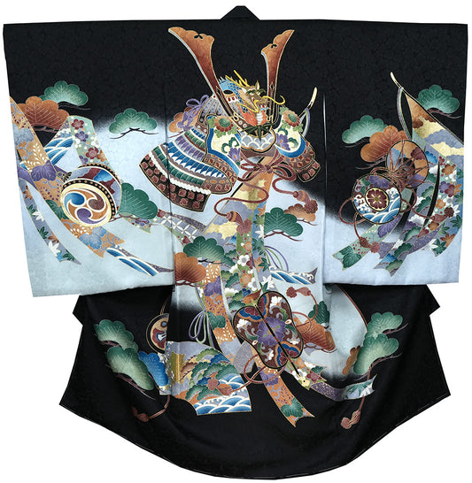 お宮参り 着物 男の子 男児祝着 正絹のしめ 初着 新品d53012