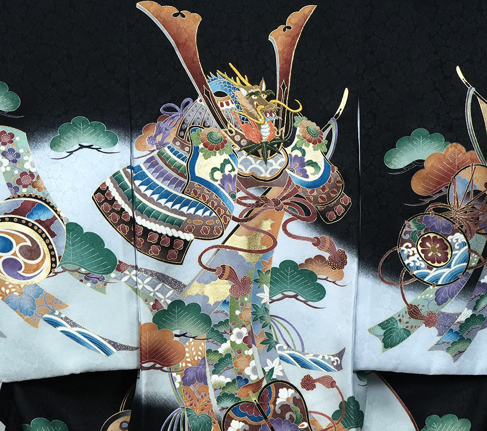 お宮参り 着物 男の子 男児祝着 正絹のしめ 初着 新品d53012