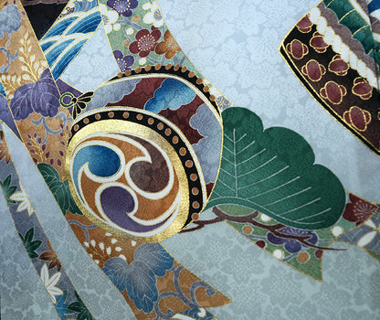 お宮参り 着物 男の子 男児祝着 正絹のしめ 初着 新品d53012