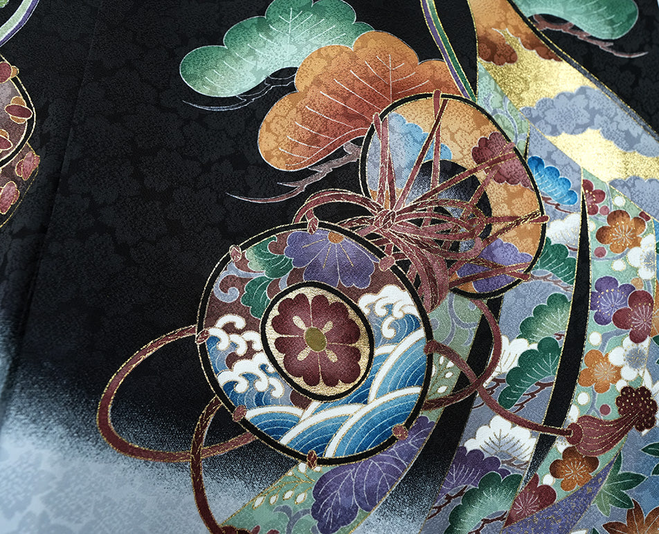 お宮参り 着物 男の子 男児祝着 正絹のしめ 初着 新品d53012