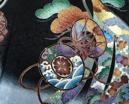 お宮参り 着物 男の子 男児祝着 正絹のしめ 初着 新品d53012