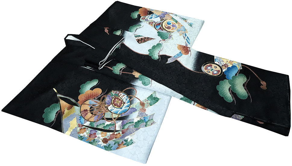 お宮参り 着物 男の子 男児祝着 正絹のしめ 初着 新品d53012