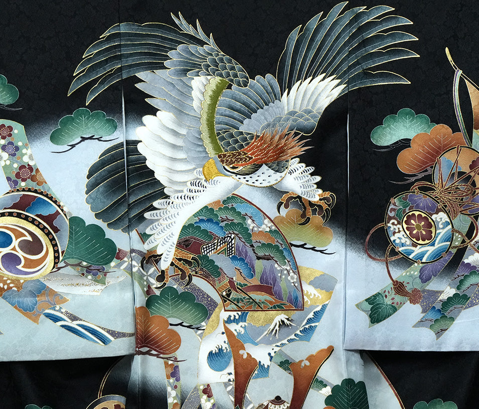 お宮参り 着物 男の子 男児祝着 正絹のしめ 初着 新品d53013