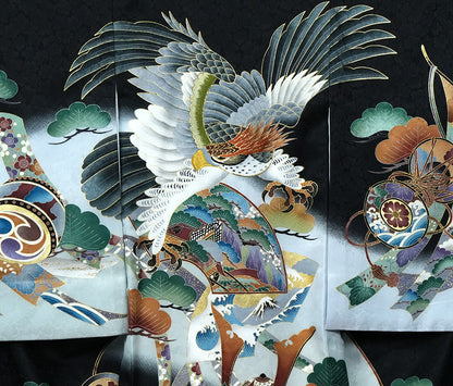 お宮参り 着物 男の子 男児祝着 正絹のしめ 初着 新品d53013