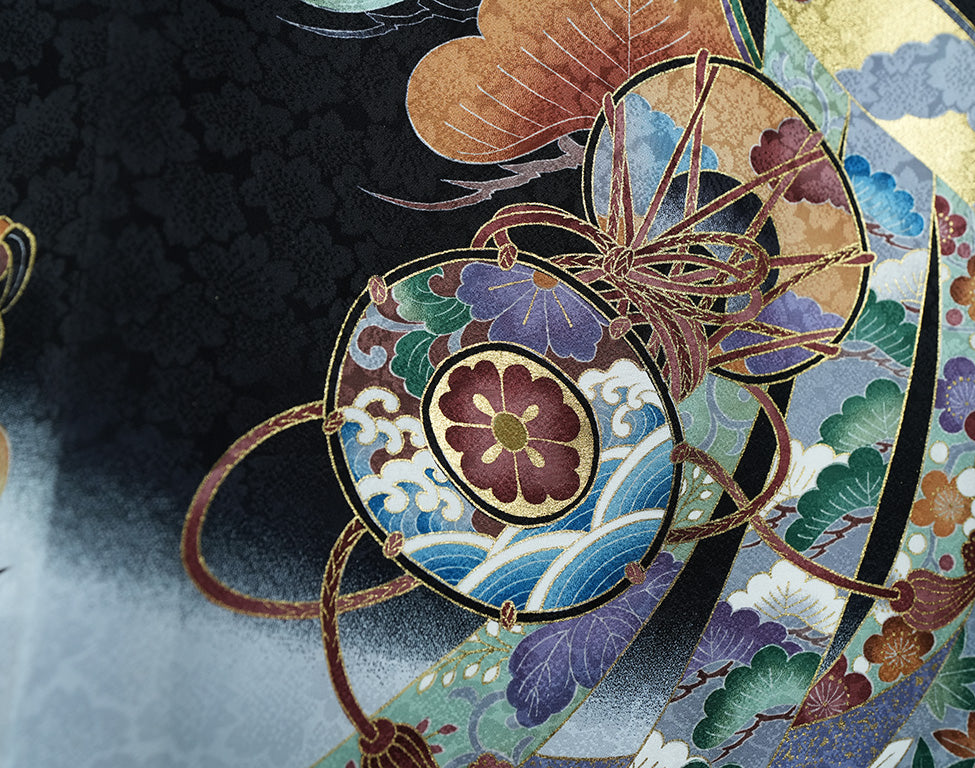 お宮参り 着物 男の子 男児祝着 正絹のしめ 初着 新品d53013