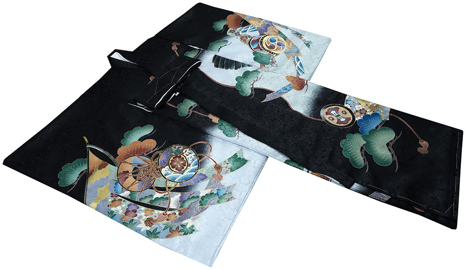 お宮参り 着物 男の子 男児祝着 正絹のしめ 初着 新品d53013