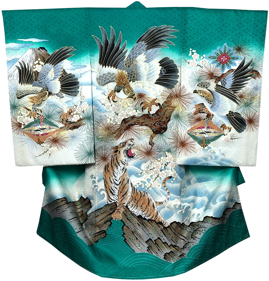 お宮参り 着物 男の子 男児祝着 正絹のしめ 初着 新品d53014