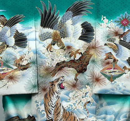 お宮参り 着物 男の子 男児祝着 正絹のしめ 初着 新品d53014