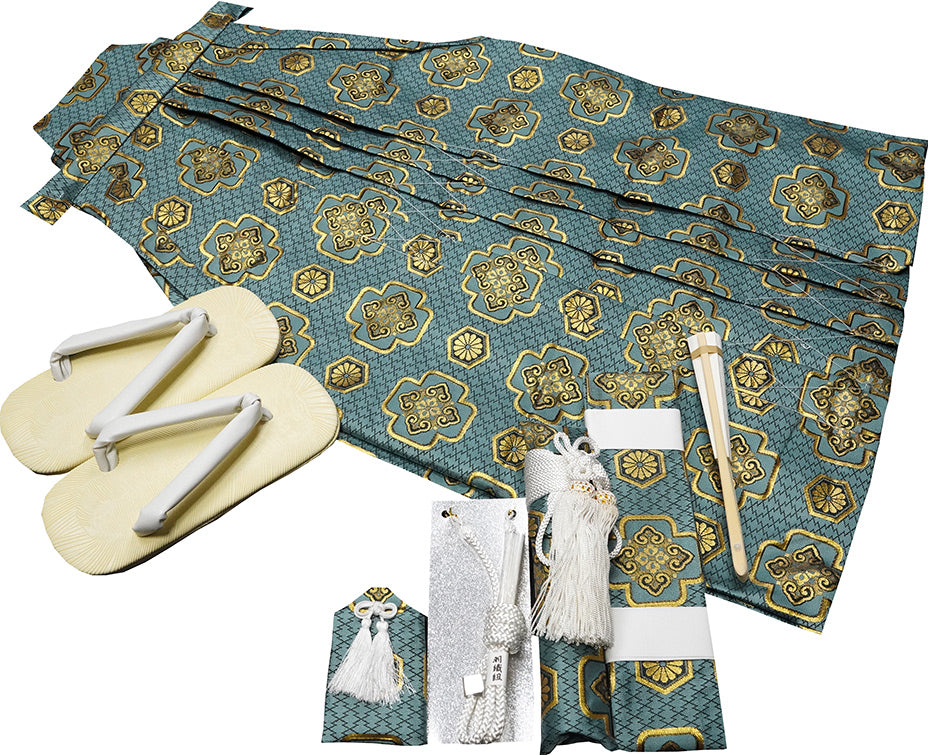 七五三 五歳 男児用 金襴袴セット 新品 7点セットhk123