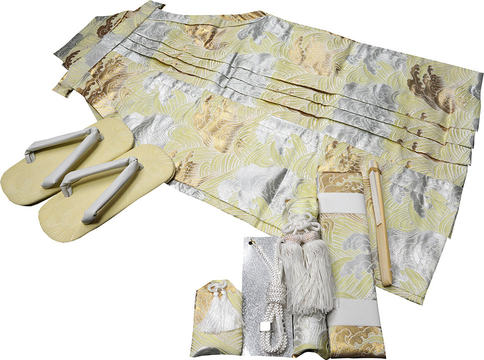 七五三 五歳 男児用 金襴袴セット 新品 7点セットhk128