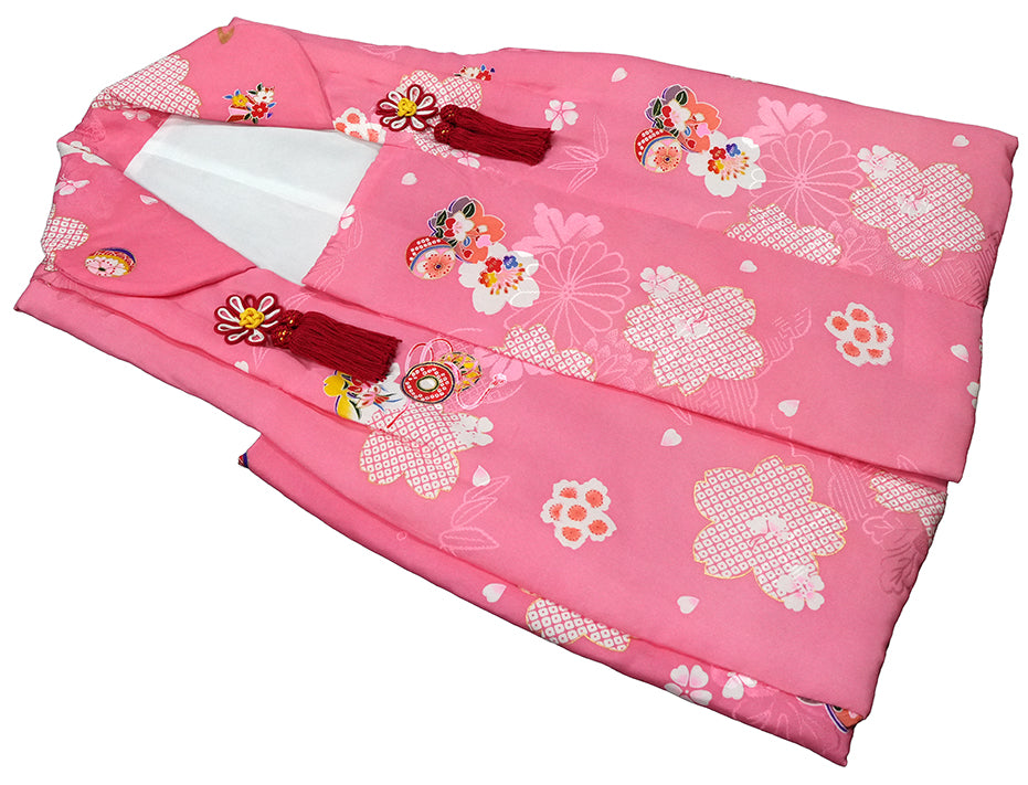 七五三 女児三歳用被布セット正絹 初節句 新品ht183