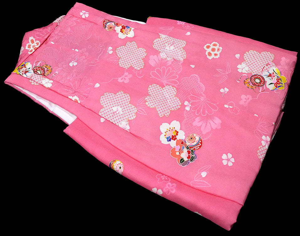 七五三 女児三歳用被布セット正絹 初節句 新品ht183