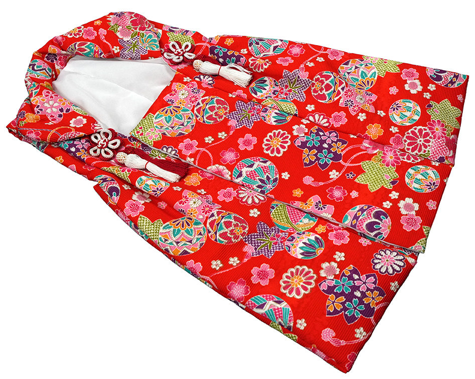 七五三着物 女児三歳用被布セット正絹 初節句 新品ht185