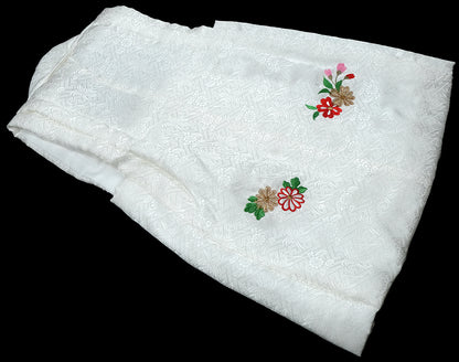 七五三 3歳 女の子 正絹 白 被布コート 小花刺繍 新品ht202