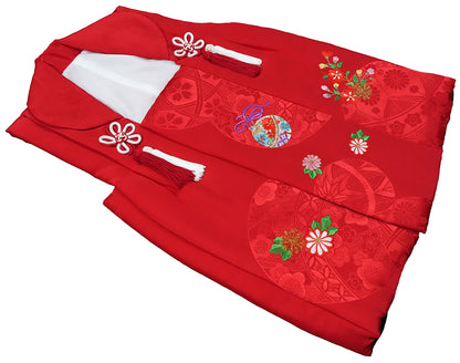 七五三 女児三歳用被布セット正絹 初節句 新品ht302