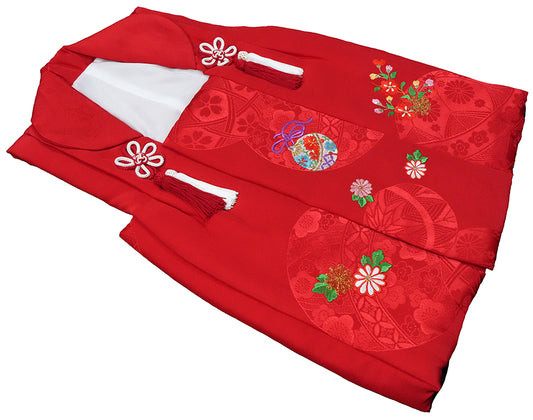 七五三 女児三歳用被布セット正絹 初節句 新品ht302