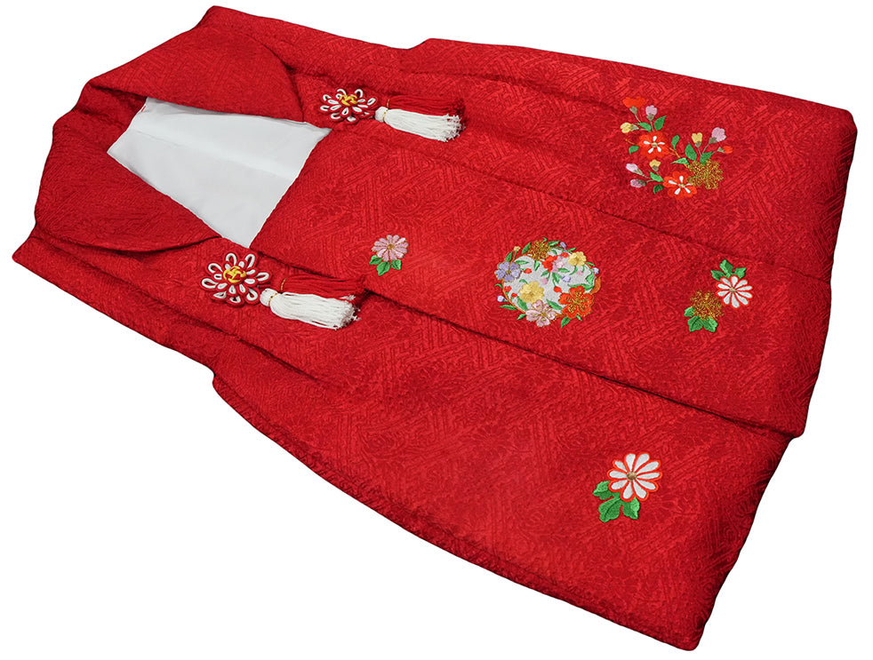 七五三 女児三歳用被布セット正絹 初節句 新品ht317