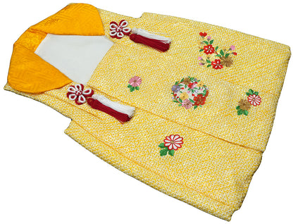 七五三 女児三歳用被布セット正絹 初節句 新品ht319