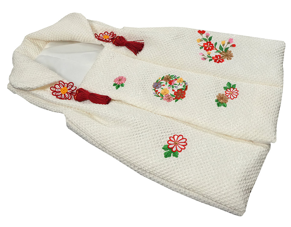 七五三 女児三歳用 被布コート  正絹 絞り 新品ht325