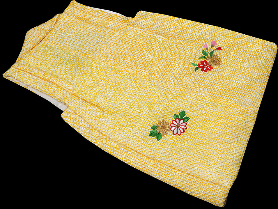 七五三 女児三歳用 被布コート  正絹 絞り 新品ht326