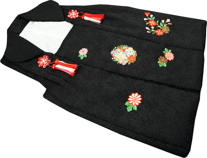 七五三 女児三歳用 被布コート  正絹 絞り 新品ht329