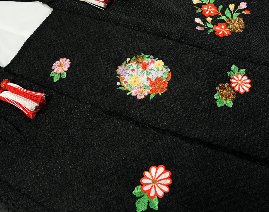 七五三 女児三歳用 被布コート  正絹 絞り 新品ht329