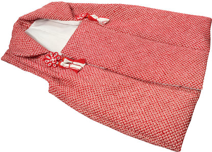 七五三 3歳 女の子 正絹 赤 被布コート 絞り 新品ht330