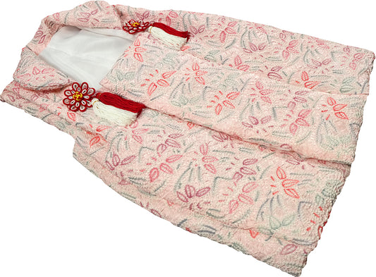 七五三 3歳 女の子 正絹 ピンク 被布コート 絞り 新品ht331