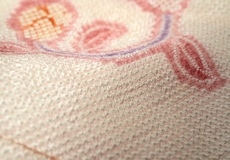 七五三 3歳 女の子 正絹 ピンク 被布コート 絞り 新品ht332