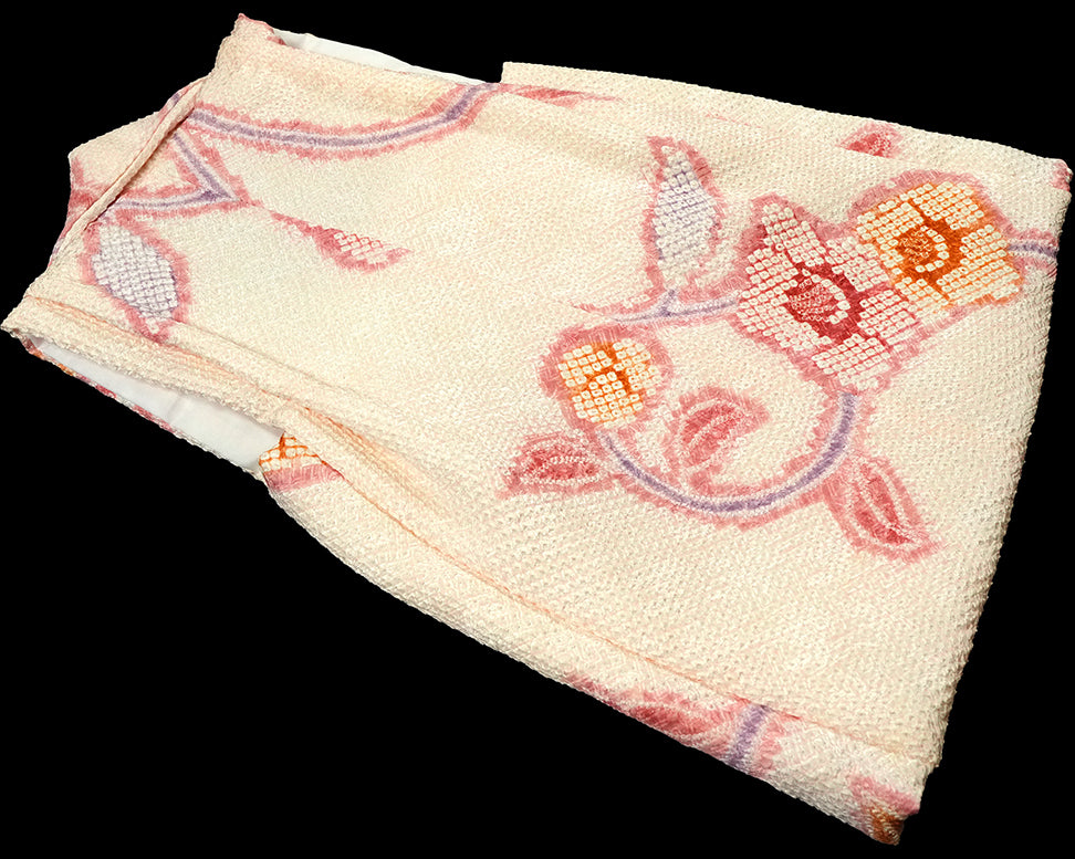 七五三 3歳 女の子 正絹 ピンク 被布コート 絞り 新品ht332