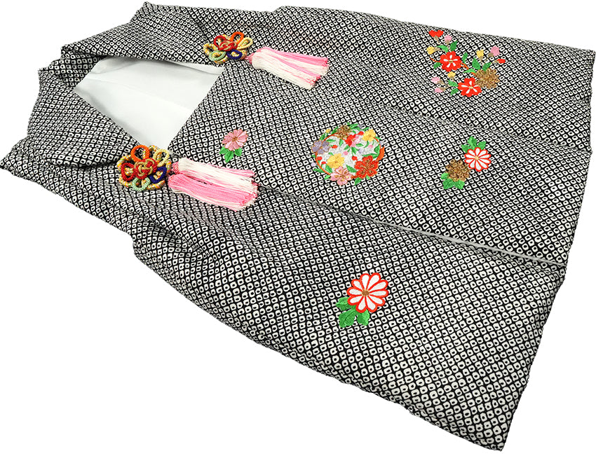 七五三 3歳 女の子 正絹 被布コート 絞り柄 新品ht335