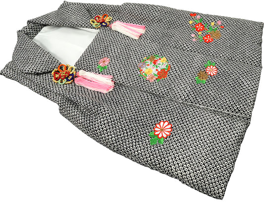 七五三 3歳 女の子 正絹 被布コート 絞り柄 新品ht335