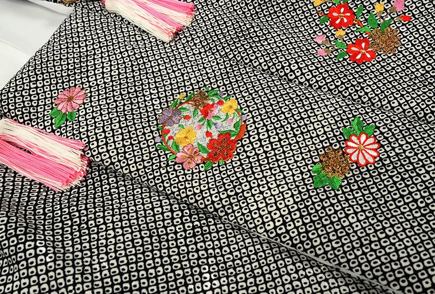 七五三 3歳 女の子 正絹 被布コート 絞り柄 新品ht335