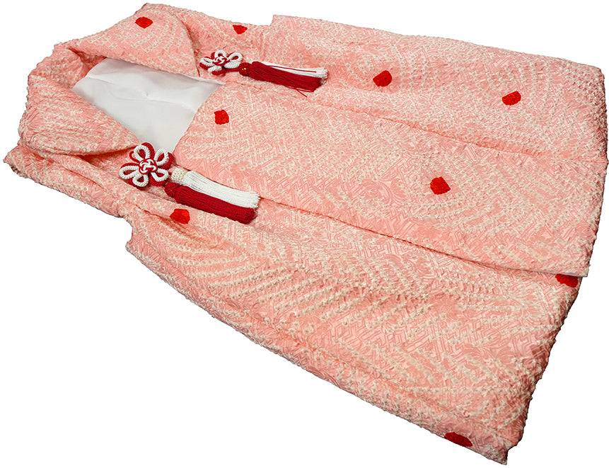 七五三 3歳 女の子 正絹 ピンク 被布コート 絞り 新品ht337