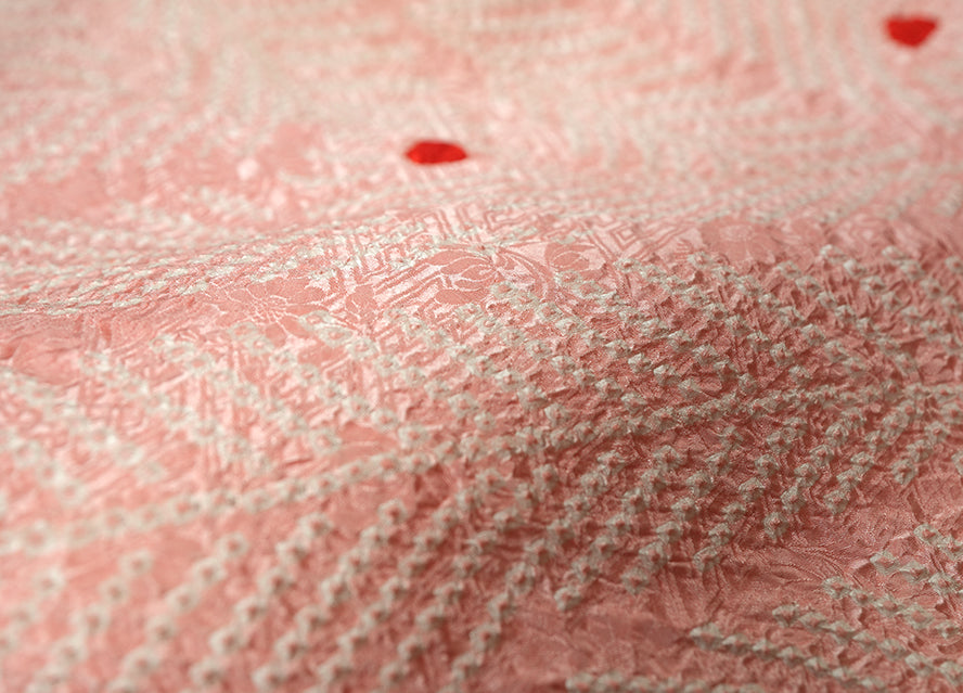 七五三 3歳 女の子 正絹 ピンク 被布コート 絞り 新品ht337