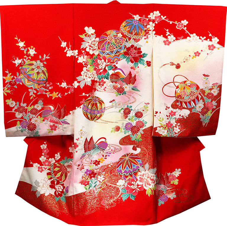 七五三 着物 3歳 女の子 正絹 着物 被布セット 新品 73jf1013
