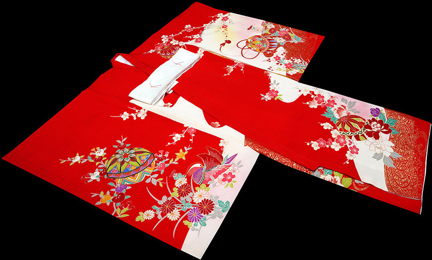 七五三 着物 3歳 女の子 正絹 着物 被布セット 新品 73jc1013