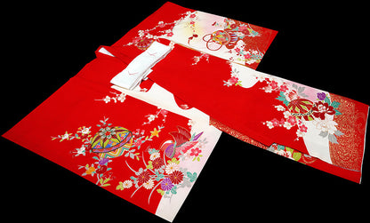 七五三 着物 3歳 女の子 正絹 着物 被布セット 新品 73jf1013