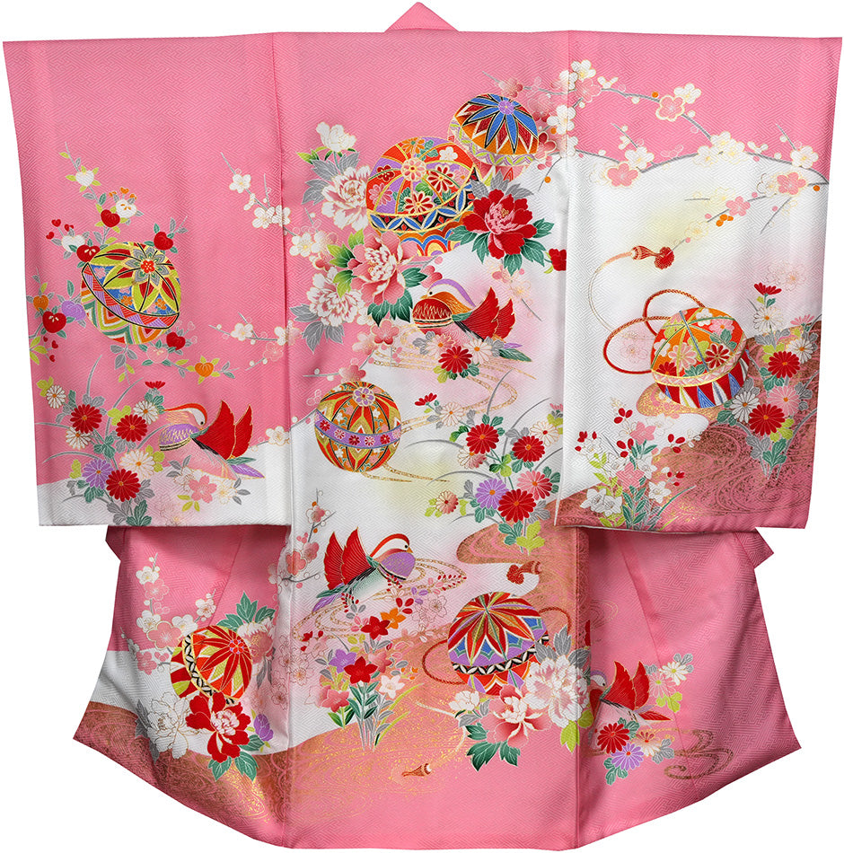 七五三 着物 3歳 女の子【正絹】着物 被布セット 新品 73jd1015