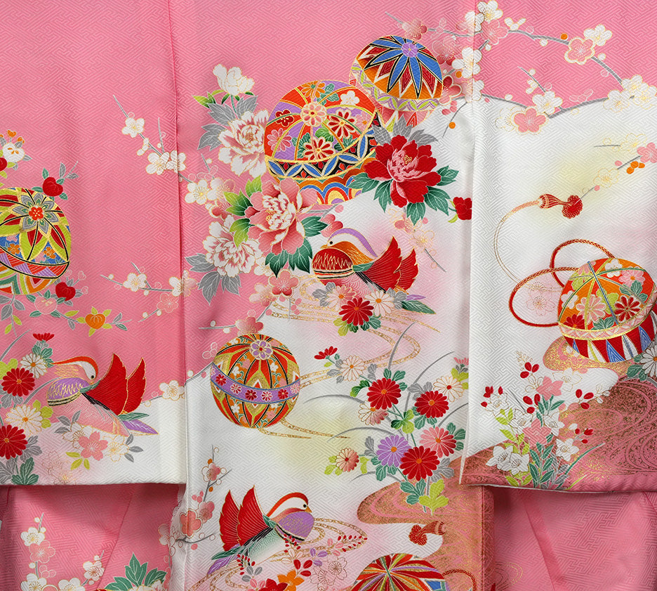 七五三 着物 3歳 女の子【正絹】着物 被布セット 新品 73jd1015
