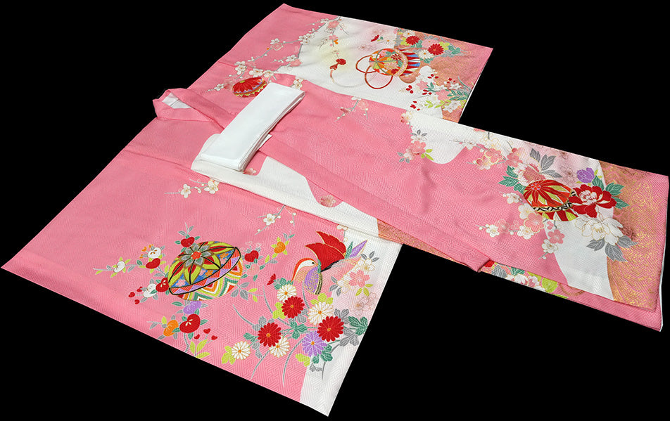 七五三 着物 3歳 女の子【正絹】着物 被布セット 新品 73jc1015
