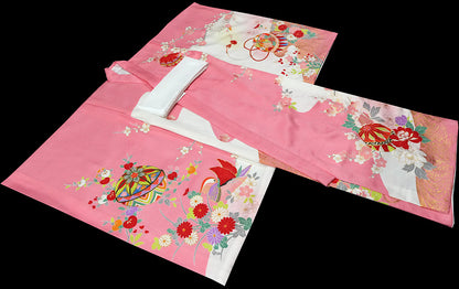 七五三 着物 3歳 女の子【正絹】着物 被布セット 新品 73jd1015