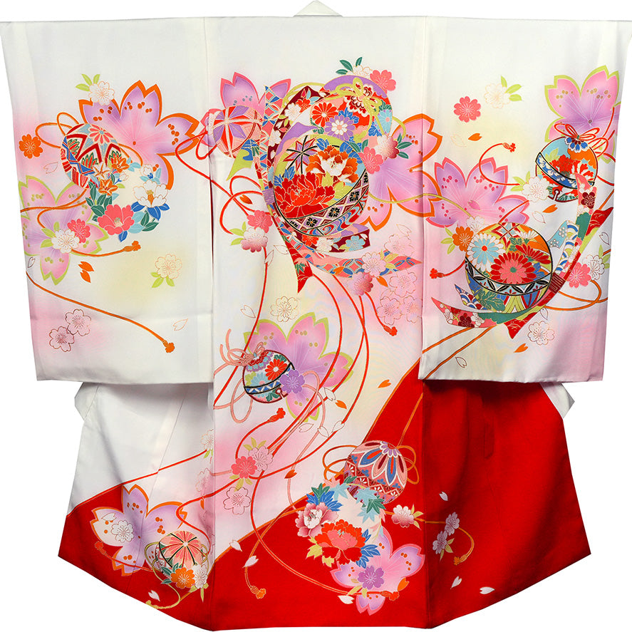 七五三 着物 3歳 女の子 正絹 着物 被布セット 新品 73jc1207