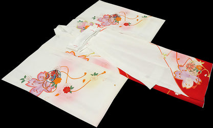 お宮参り 女の子 着物 女児祝着 正絹 のしめ 初着 産着 新品j1207