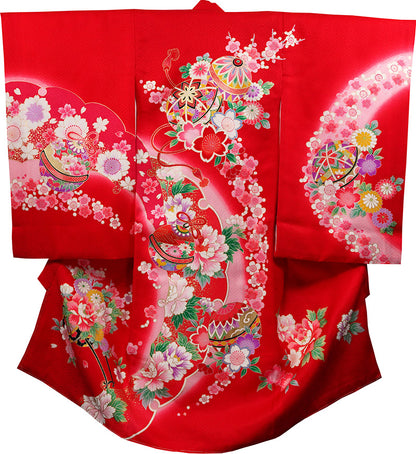 お宮参り 着物 女児祝着 正絹 のしめ 初着 産着 新品j31001