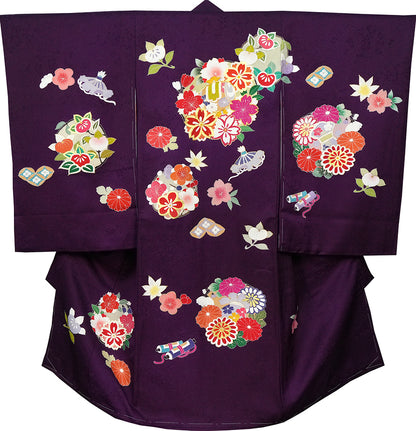 お宮参り 着物 女 女児祝着 正絹 のしめ 初着 産着 新品j31013